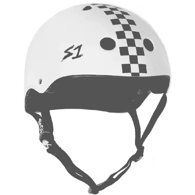 S-One Mega Lifer Helmet White With Checker